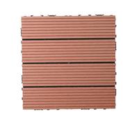 1 Pcs Wood plastic waterproof interlocking floor tiles patio flooring garden poolside indoor outdoor entrance door(Mahogany)