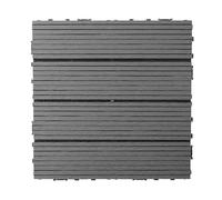 1 Pcs Wood plastic waterproof interlocking floor tiles patio flooring garden poolside indoor outdoor entrance door(Grey)