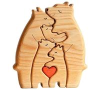 1 Pcs Wooden Bear Puzzle, Special Decorative Piece for Christmas, Birthday Gifts, Thoughtful Bears Family Puzzle for Mom, Dad, House Warming Gifts Ideas