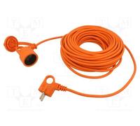 1 pcs x ACAR - M01808 - Extension lead, 2x1mm2, Sockets: 1, PVC, orange, 30m, 10
