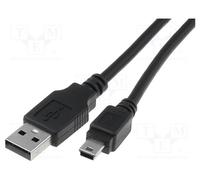 1 pcs x DIGITUS - AK-300108-030-S - Cable, USB 2.0, USB A plug,USB B mini plug,