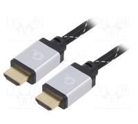 1 pcs x GEMBIRD - CCB-HDMIL-2M - Cable, HDMI 2.0, HDMI plug,both sides, textile,