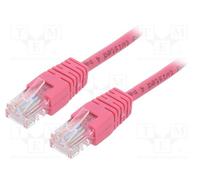 1 pcs x GEMBIRD - PP12-0.5M/RO - Patch cord, U/UTP, 5e, stranded, CCA, PVC, pink