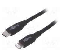 1 pcs x Goobay - 39445 - Cable, USB 2.0, Apple Lightning plug,USB C plug, 1m, bl