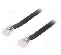 1 pcs x Goobay - 50322 - Cable: telephone, flat, RJ12 plug,both sides, 6m, black