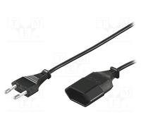 1 pcs x Goobay - 50510 - Extension lead, 2x0.75mm2, Sockets: 1, black, 5m, 2.5A