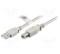 1 pcs x Goobay - 50833 - Cable, USB 2.0, USB A plug,USB B plug, 5m, grey, Core: