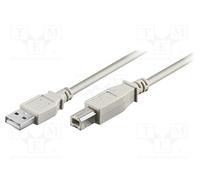 1 pcs x Goobay - 50954 - Cable, USB 2.0, USB A plug,USB B plug, 3m, grey, Core: