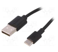 1 pcs x Goobay - 59122 - Cable, USB 2.0, USB A plug,USB C plug, 2m, black, Core: