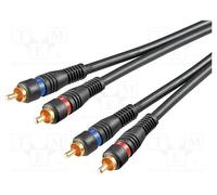 1 pcs x Goobay - 60795 - Cable, RCA plug x2,both sides, 2m, Plating: gold-plated
