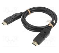 1 pcs x Goobay - 61283 - Cable, HDCP 2.2,HDMI 2.0, HDMI plug movable 360°,both s