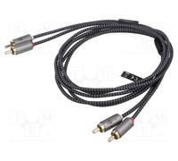 1 pcs x Goobay - 65292 - Cable, RCA plug x2,both sides, 1m, Plating: gold-plated