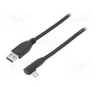 1 pcs x Goobay - 66502 - Cable, USB 3.0, USB A plug,USB C angled plug, 1.5m, bla