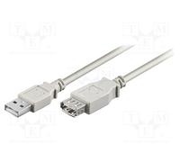 1 pcs x Goobay - 68624 - Cable, USB 2.0, USB A socket,USB A plug, 0.6m, grey, Co