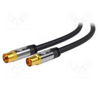 1 pcs x Goobay - 70346 - Cable, 75Ω, 1m, coaxial 9.5mm socket,coaxial 9.5mm plug