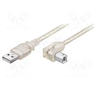 1 pcs x Goobay - 93575 - Cable, USB 2.0, USB A plug,USB B angled plug, 0.5m, tra