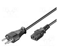 1 pcs x Goobay - 93617 - Cable, IEC C13 female,SEV-1011 (J) plug, PVC, 2m, black