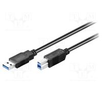 1 pcs x Goobay - 93654 - Cable, USB 3.0, USB A plug,USB B plug, 3m, black