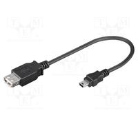 1 pcs x Goobay - 95006 - Cable, USB 2.0, USB A socket,USB B mini plug, 0.2m, bla