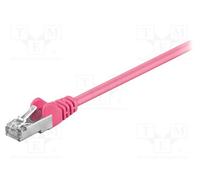1 pcs x Goobay - 95208 - Patch cord, SF/UTP, 5e, stranded, CCA, PVC, pink, 0.25m