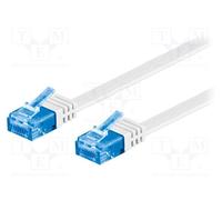Goobay 96303 CAT 6A U/UTP Flat-Patch Cable, White, 0.5m Length