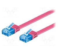 1 pcs x Goobay - 96320 - Patch cord, U/UTP, 6a, stranded, Cu, PVC, pink, 2m, 32A