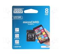 1 pcs x GOODRAM - M40A-0080R11 - Memory card, microSDHC, R: 15MB/s, W: 4MB/s, Cl