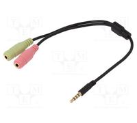 1 pcs x LOGILINK - CA0021 - Cable, Jack 3.5mm 3pin socket x2,Jack 3,5mm 4pin plu