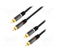 1 pcs x LOGILINK - CA1202 - Cable, RCA plug,both sides, 1m, Plating: gold-plated