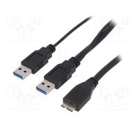 1 pcs x LOGILINK - CU0071 - Cable, USB 3.0, USB A plug x2,USB B micro plug, nick