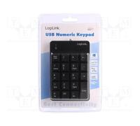 1 pcs x LOGILINK - ID0184 - Keyboard, black, USB, wired, 1.6m