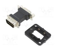 1 pcs x NEUTRIK - NADB9MF-B - D-SUB FEEDTHROUGH 9P BLACK M-F