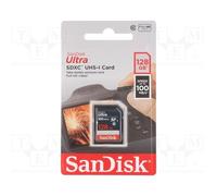 1 pcs x SANDISK - SDSDUNR-128G-GN3IN - Memory card, Ultra, SDXC, R: 100MB/s, Cla