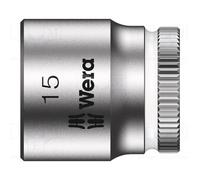 1 pcs x WERA - 5003499001 - Socket, 6-angles,socket spanner, HEX 15mm, 1/4', 23m