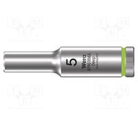 1 pcs x WERA - 5004501001 - Socket, 6-angles,socket spanner, HEX 5mm, 1/4', 50mm