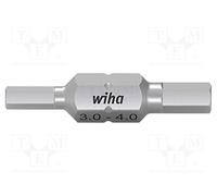 1 pcs x WIHA - 43864 - Screwdriver bit, hex key, HEX 3mm,HEX 4mm, 10pcs, double