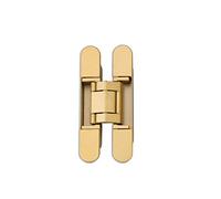 1 Pcs Zinc Alloy Hidden Cross Hinge, 6/7/9.7 Inch Three-Dimensional Adjustable Heavy-Duty Door Hinge，180 Degree Swing Hinge No Need to Divide Left and Right(Gold,80KG-7 inch)