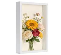 1 Pcs3D Shadow Boxes, Memory Box Frame, 3D Deep Shadow Box Frames, bBox Frames for Crafts 3D Deep, Picture FrameShadow Boxes Display for Photos, Flowers, Artworks, Memory (White, 8.27x11.7 in)
