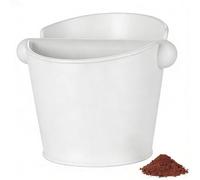 1 PcsCoffee Knock Box, Espresso Coffee Grounds Knock Box with Removable Knocks Bar, Grounds Container for Barista Coffee Machine Accessories(White)