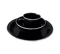 1 Person Camping Picnic Dining Set Plate Mug Bowl - Black Enamel