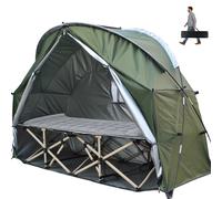 Outsunny 1-person Foldable Bag Tent W/ Sleeping Bag-Army Green