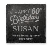1 Personalised Customised Engraved Square Occasion Birthday Anniversary New Home Christmas Slate Drinks Coaster Gift Present 100mm X 100mm Primary Teaching Services (Smooth Finish)