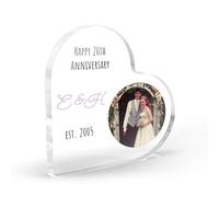 1 Personalised Customised Photo Text Upload Acrylic Love Heart Block Coaster Gift Present Birthday Memorial Wedding 100mm Primary Teaching Services (Without Stand, Transparent, 100mm)