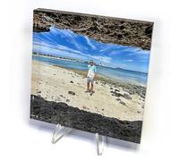 1 Personalised Customised Photo Upload Portrait Acrylic Photo Frame Block With Stand Gift Present Christmas 100mm X 100mm PTS Personalised