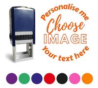1 Personalised Customised Stamper Stamp Loyalty Packaging Impression for School Small Business Club 25MM Primary Teaching Services (Orange)