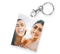 1 Personalised Photo Upload Rectangular Acrylic Birthday Anniversary Keepsake Keyring 63mm x 51mm Primary Teaching Services