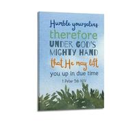 1 Peter 5 6 Quote ScriptureClassic Aesthetic Poster Decorative Painting Canvas Wall Art Living Room Poster Bedroom PaintingFrame-style 16x24inch(40x60cm)