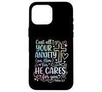 1 Peter 5:7 Cast All Your Anxiety On Him Bible Verse Case for iPhone 16 Pro Max