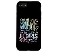 1 Peter 5:7 Cast All Your Anxiety On Him Bible Verse Case for iPhone SE (2020) / 7/8