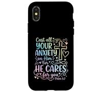1 Peter 5:7 Cast All Your Anxiety On Him Bible Verse Case for iPhone X/XS